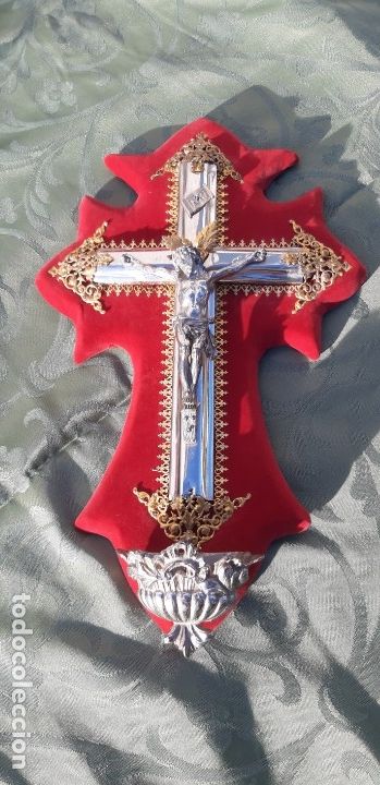 Antiques: Antig&uuml;a cruz de madera y metal