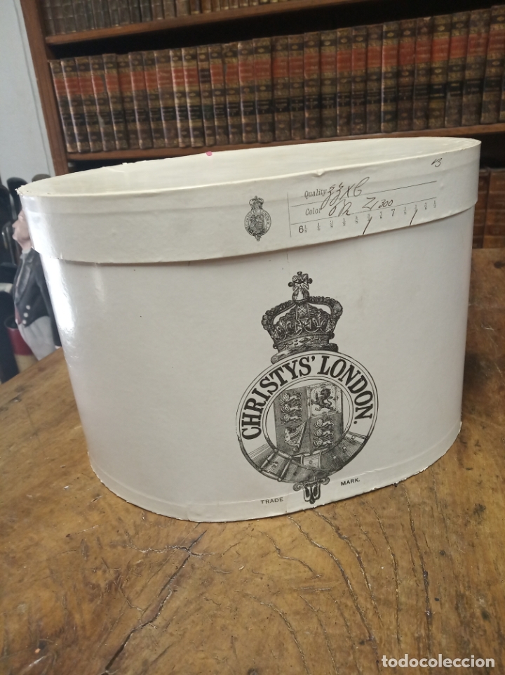 Antigüedades: Bonita e interesante caja de sombrero de copa de la prestigiosa casa inglesa Christys London. - Foto 1 - 181512518