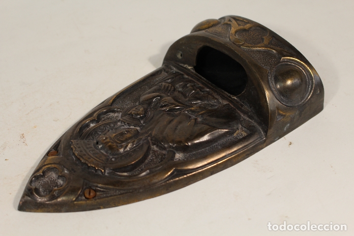 Antig&uuml;edades: candil de bronce - benditera - virgen con ni&ntilde;o - Foto 4