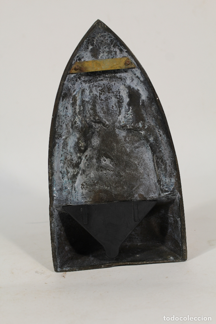 Antig&uuml;edades: candil de bronce - benditera - virgen con ni&ntilde;o - Foto 5