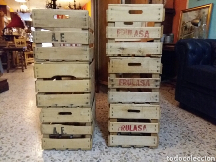 lote 6 cajas fruta de madera - Compra venta en todocoleccion