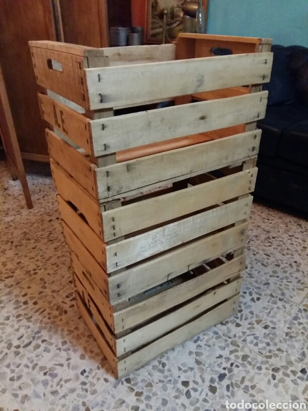 lote 6 cajas fruta de madera - Compra venta en todocoleccion