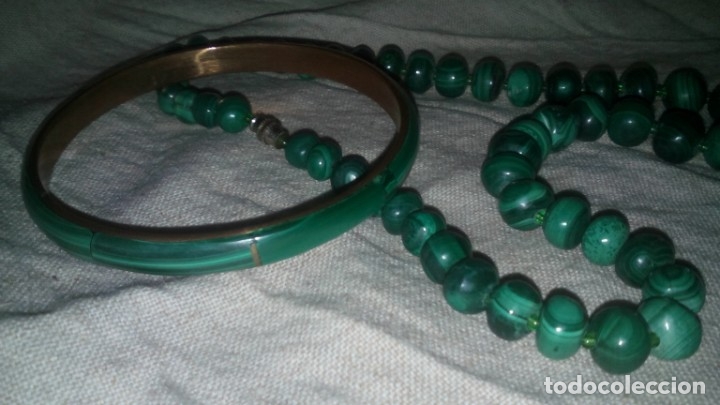Antig&uuml;edades: Collar y brazalete de Malaquita - Foto 4