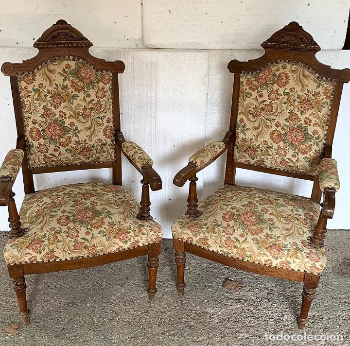 Antig&uuml;edades: CONJUNTO DE SOFA Y SILLONES ISABELINO - Foto 3