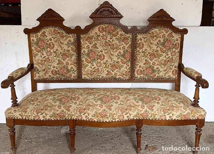Antig&uuml;edades: CONJUNTO DE SOFA Y SILLONES ISABELINO - Foto 4