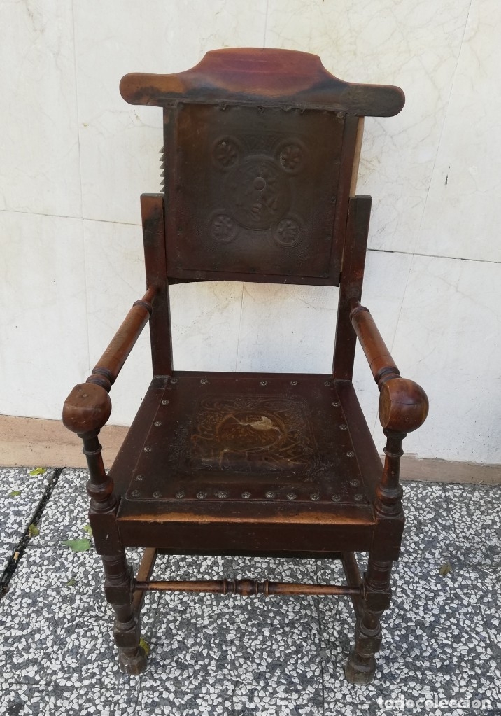 Antig&uuml;edades: ANTIGUO SILL&Oacute;N DE BARBERO - BARBERIA - Foto 1