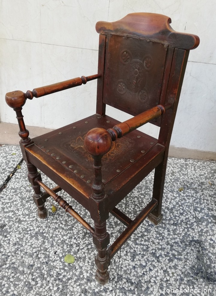Antig&uuml;edades: ANTIGUO SILL&Oacute;N DE BARBERO - BARBERIA - Foto 3