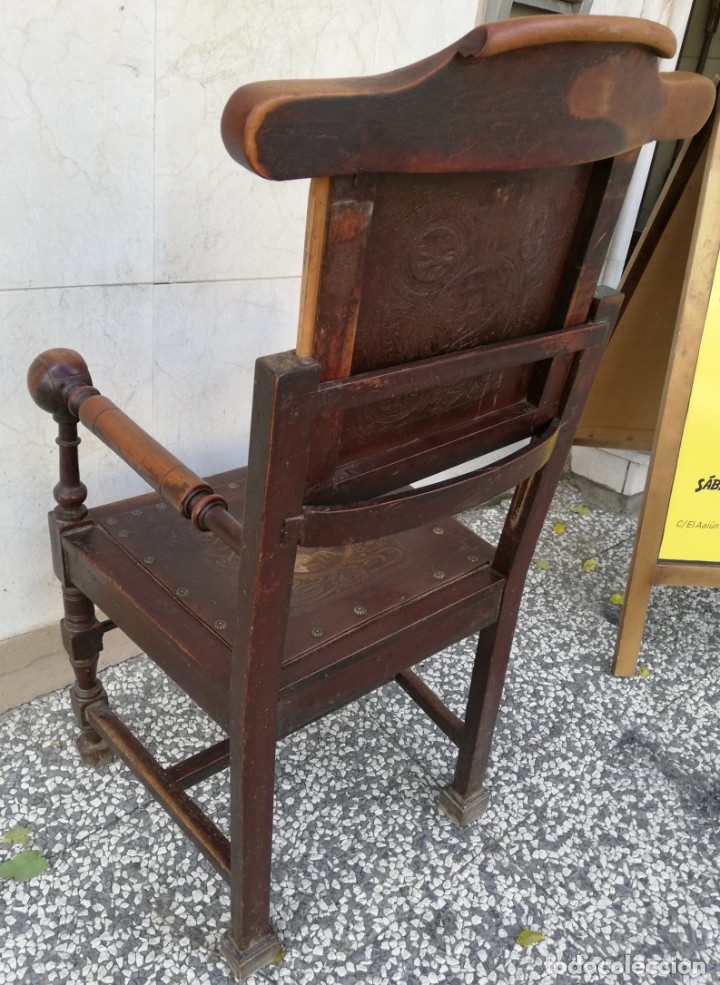 Antig&uuml;edades: ANTIGUO SILL&Oacute;N DE BARBERO - BARBERIA - Foto 5