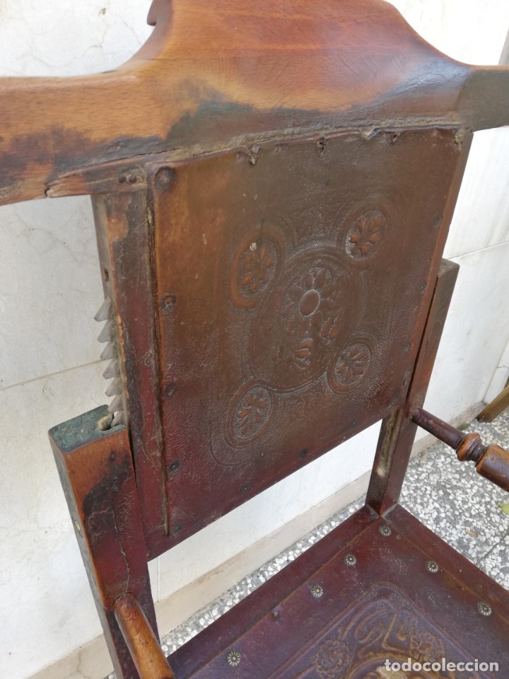 Antig&uuml;edades: ANTIGUO SILL&Oacute;N DE BARBERO - BARBERIA - Foto 7
