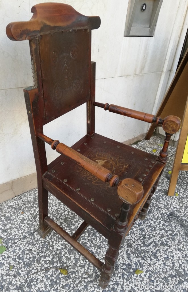 Antig&uuml;edades: ANTIGUO SILL&Oacute;N DE BARBERO - BARBERIA - Foto 8