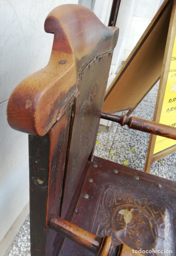 Antig&uuml;edades: ANTIGUO SILL&Oacute;N DE BARBERO - BARBERIA - Foto 10