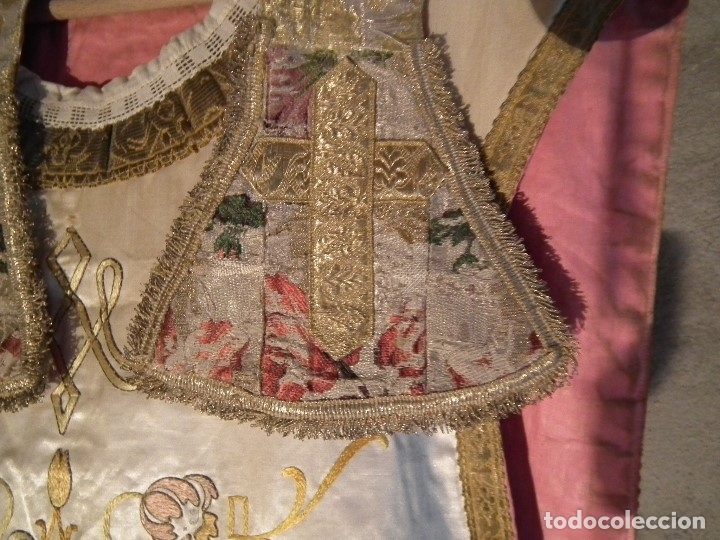 Antig&uuml;edades: CASULLA BRODADA SEDA ANTIGUA - Foto 8