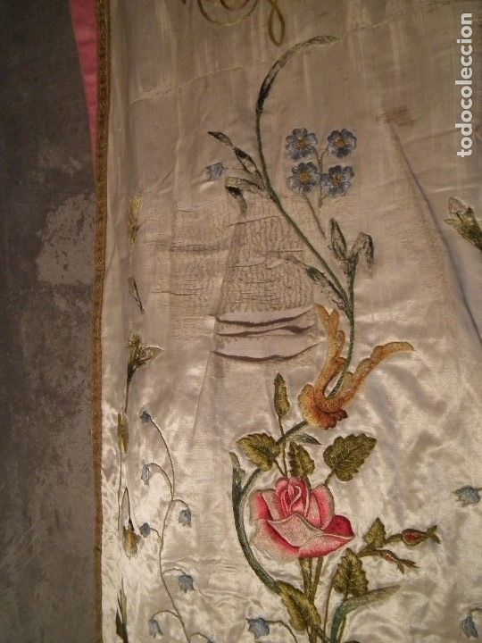 Antig&uuml;edades: CASULLA BRODADA SEDA ANTIGUA - Foto 11