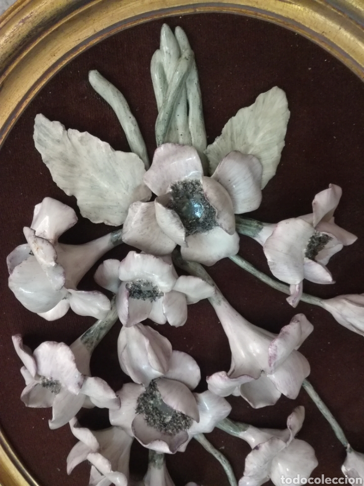 Antig&uuml;edades: Cuadro floral porcelana - Foto 2