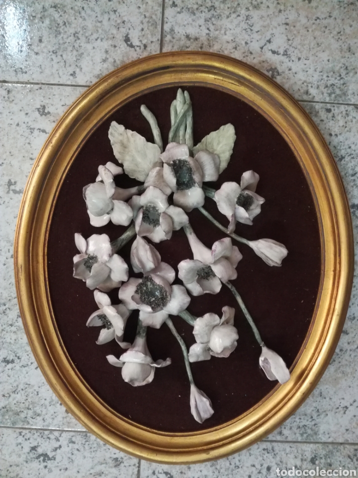 Antig&uuml;edades: Cuadro floral porcelana - Foto 1