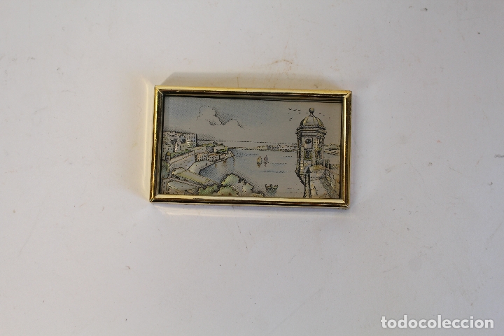 Antig&uuml;edades: cuadro peque&ntilde;o con lamina de plata - Foto 3