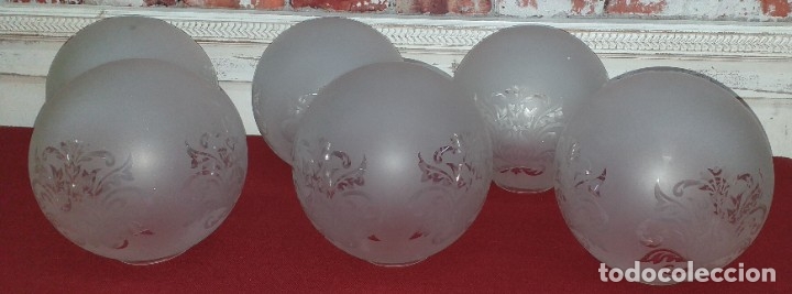 Antig&uuml;edades: 6 GLOBOS DE L&Aacute;MPARA - Foto 1