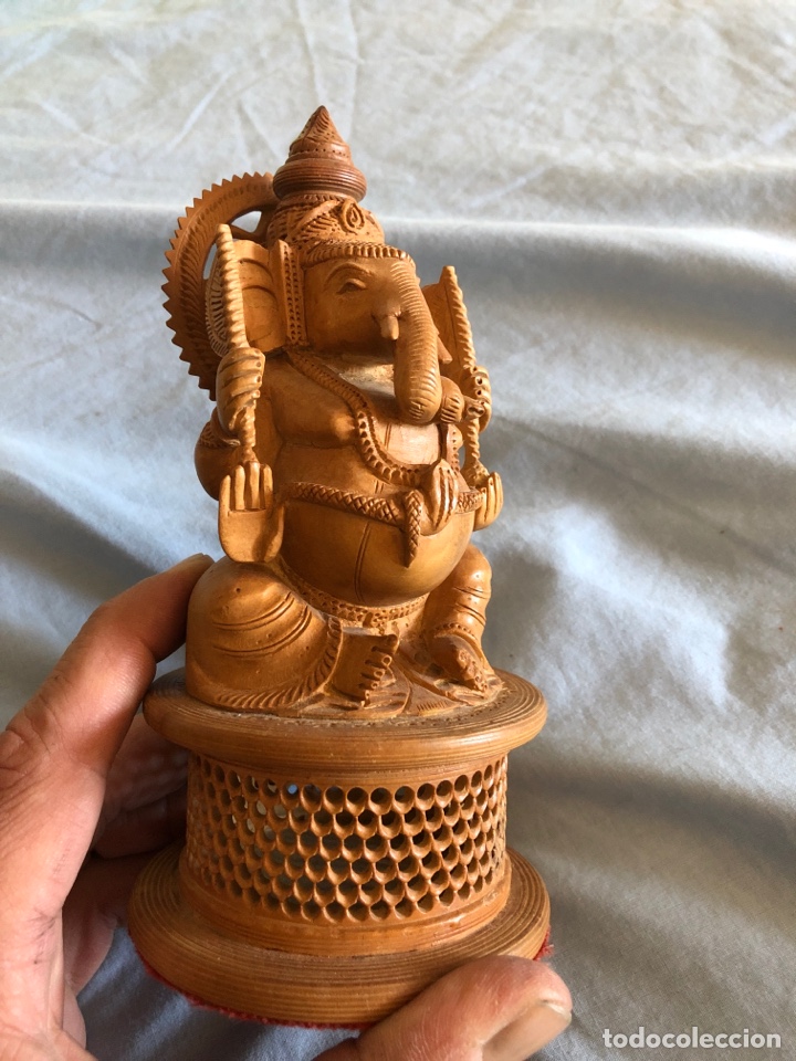 Oggetti Antichi: Antigua talla dios elefante hindu india