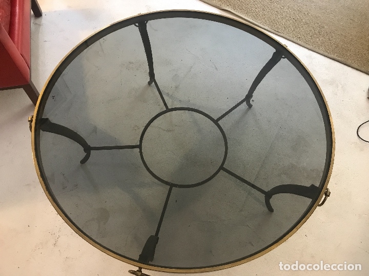 Antig&uuml;edades: MESA DE CENTRO BRONCE Y CRISTAL 1940 - Foto 3