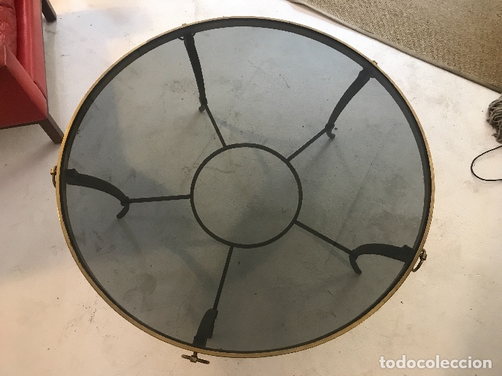 Antig&uuml;edades: MESA DE CENTRO BRONCE Y CRISTAL 1940 - Foto 4