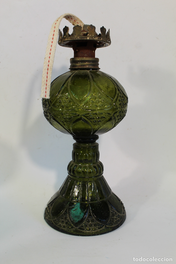 Antig&uuml;edades: quinque de cristal verde - Foto 1