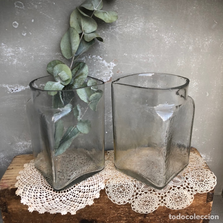 Antig&uuml;edades: Dos botes de cristal vidrio soplado - Foto 2