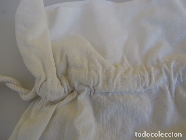 Antig&uuml;edades: Bolsa de algod&oacute;n y cord&oacute;n de seda para ropa &iacute;ntima - Foto 3