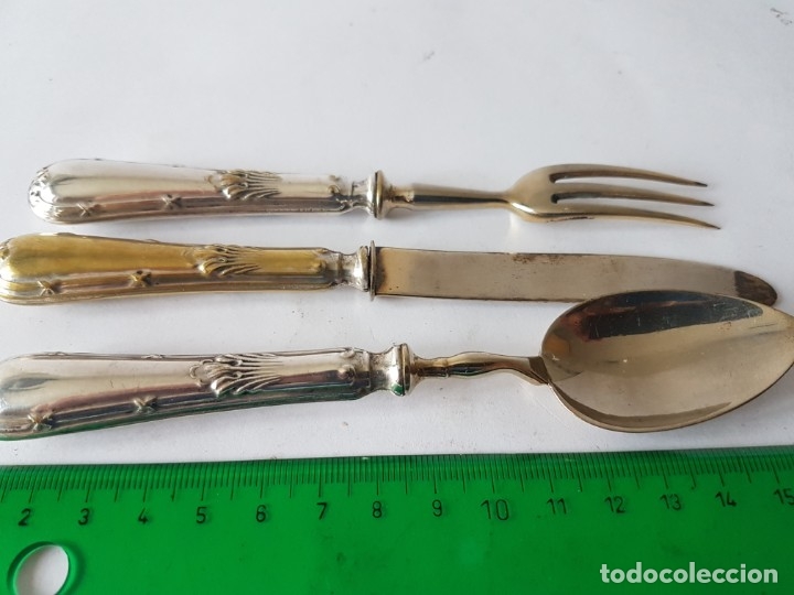 Antig&uuml;edades: JUEGO DE CUCHARA, TENEDOR Y CUCHILLO. - Foto 5