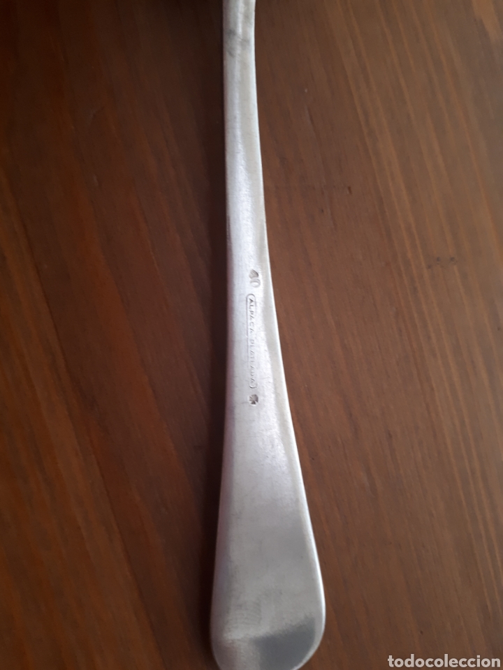 Antig&uuml;edades: Cuchara cucharilla postre alpaca plateada - Foto 3