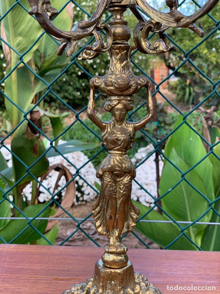 Antig&uuml;edades: Candelabros Bronce Art Deco - Foto 2