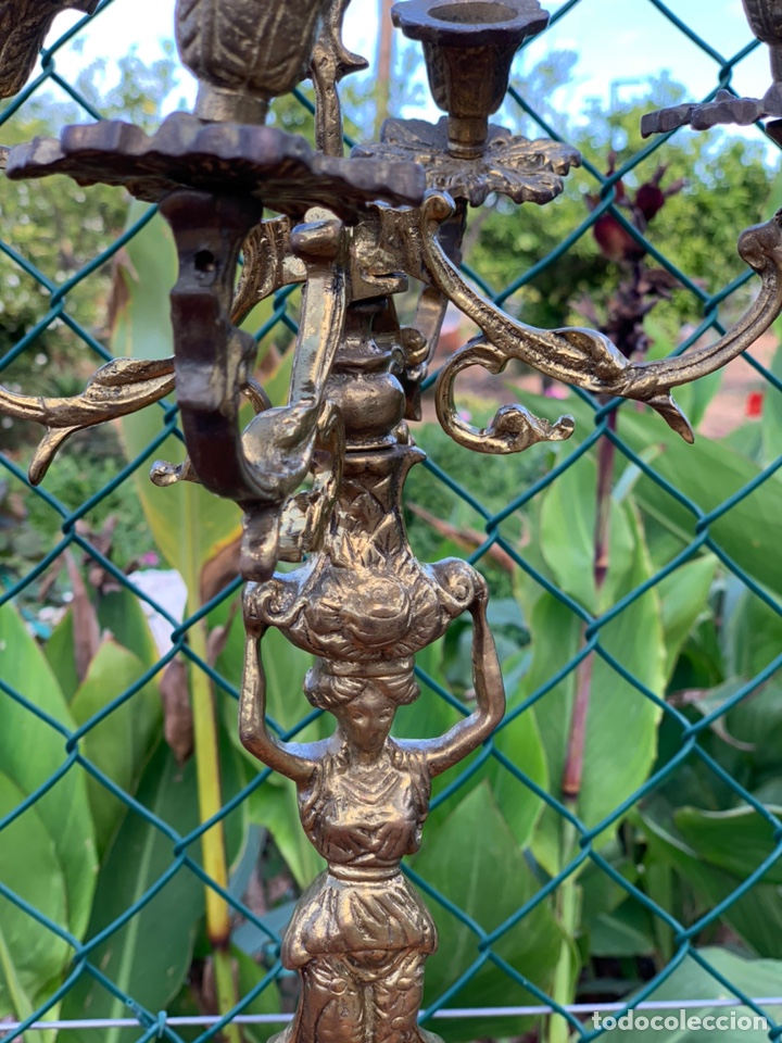 Antig&uuml;edades: Candelabros Bronce Art Deco - Foto 3
