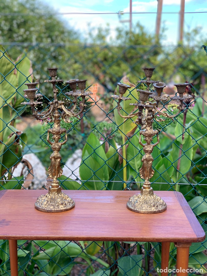 Antig&uuml;edades: Candelabros Bronce Art Deco - Foto 4