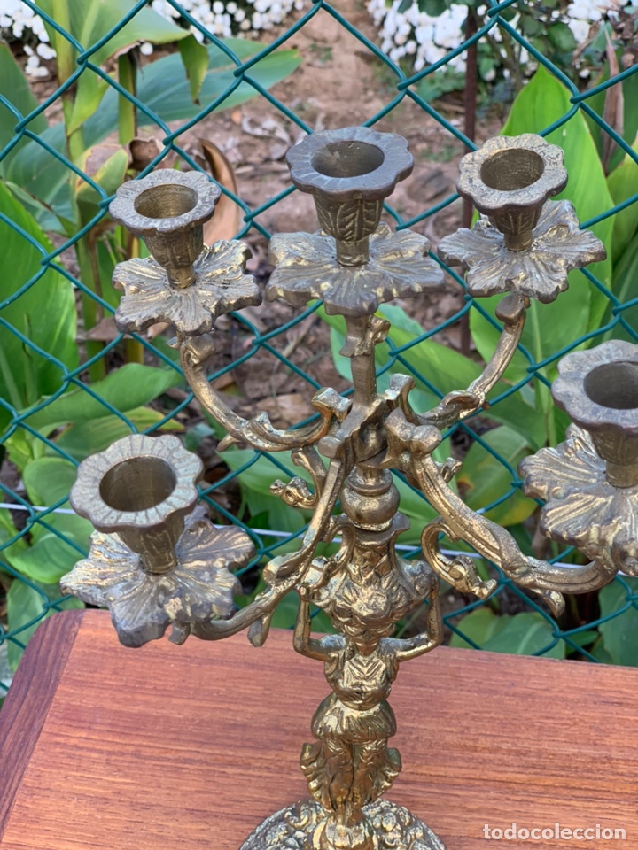 Antig&uuml;edades: Candelabros Bronce Art Deco - Foto 5