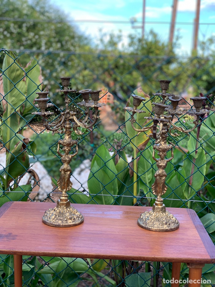 Antig&uuml;edades: Candelabros Bronce Art Deco - Foto 1