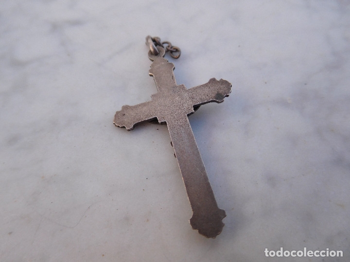 Antig&uuml;edades: Cruz religiosa de plata maciza - Foto 2