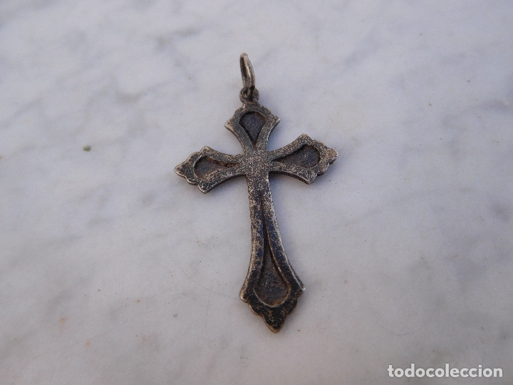 Antig&uuml;edades: Cruz religiosa de plata maciza - Foto 1