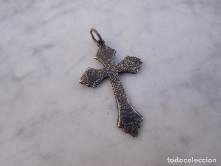 Antig&uuml;edades: Cruz religiosa de plata maciza - Foto 2
