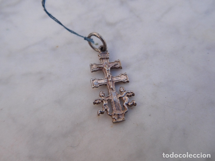 Antig&uuml;edades: Cruz de Caravaca de plata maciza - Foto 1