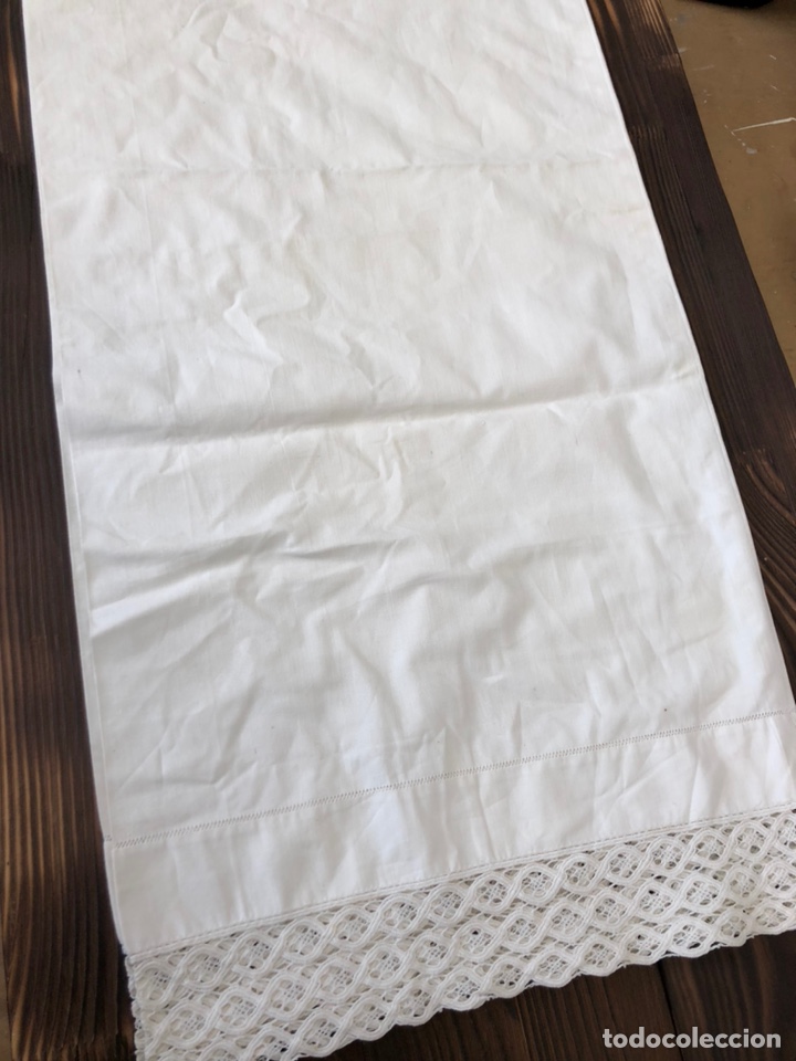 Antig&uuml;edades: Antigua funda de almohada 145cm - Foto 5