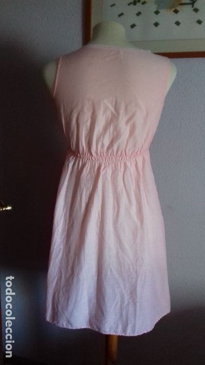 Antig&uuml;edades: CAMISON ROSA CON ENCAJE Y BOTONES DE NACAR. - Foto 4