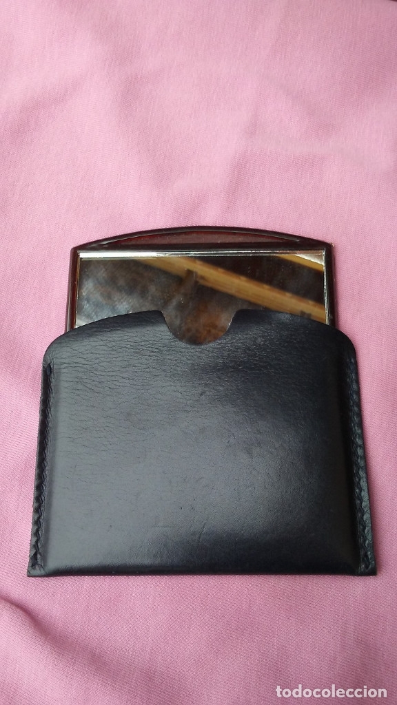 Antig&uuml;edades: ESPEJO DE CAREY CON FUNDA NEGRA - Foto 3