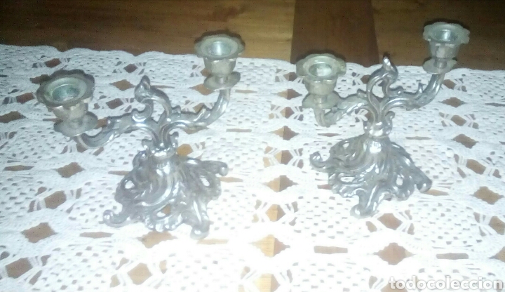 Antig&uuml;edades: Pareja de candelabros - Foto 4