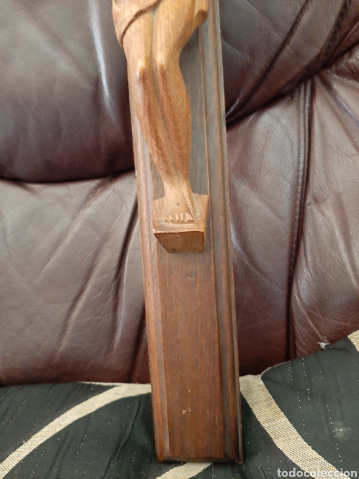 Antig&uuml;edades: Crucifijo con talla de madera - Foto 4