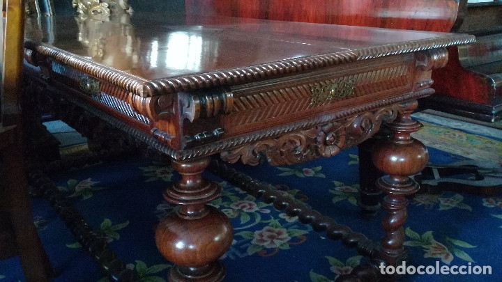 Antig&uuml;edades: MESA PORTUGUESA MADERA TALLADA - Foto 2