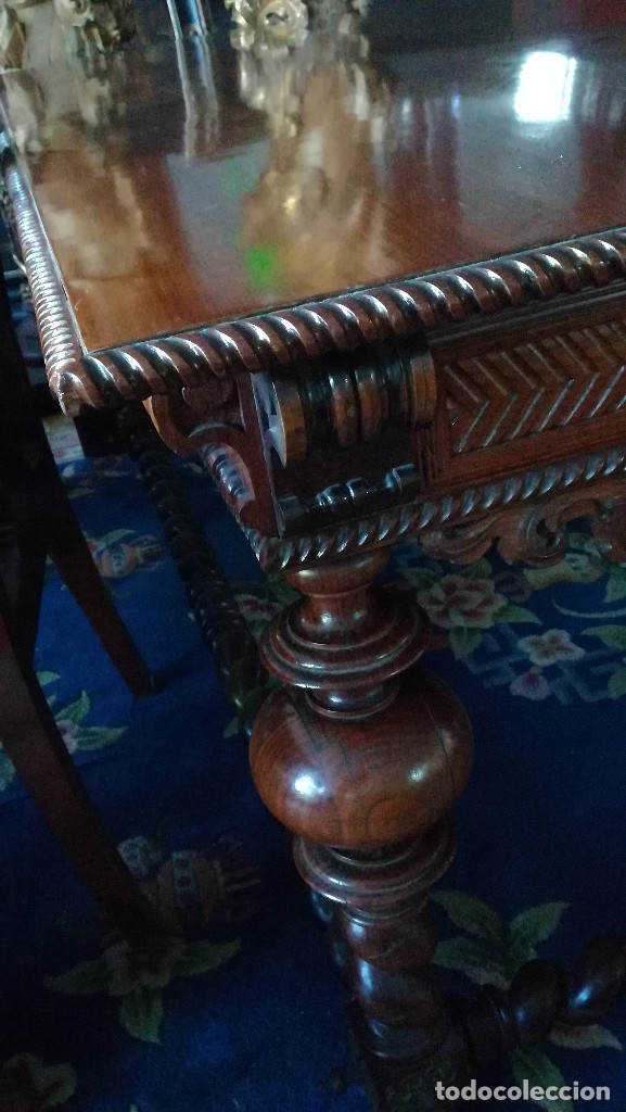 Antig&uuml;edades: MESA PORTUGUESA MADERA TALLADA - Foto 3