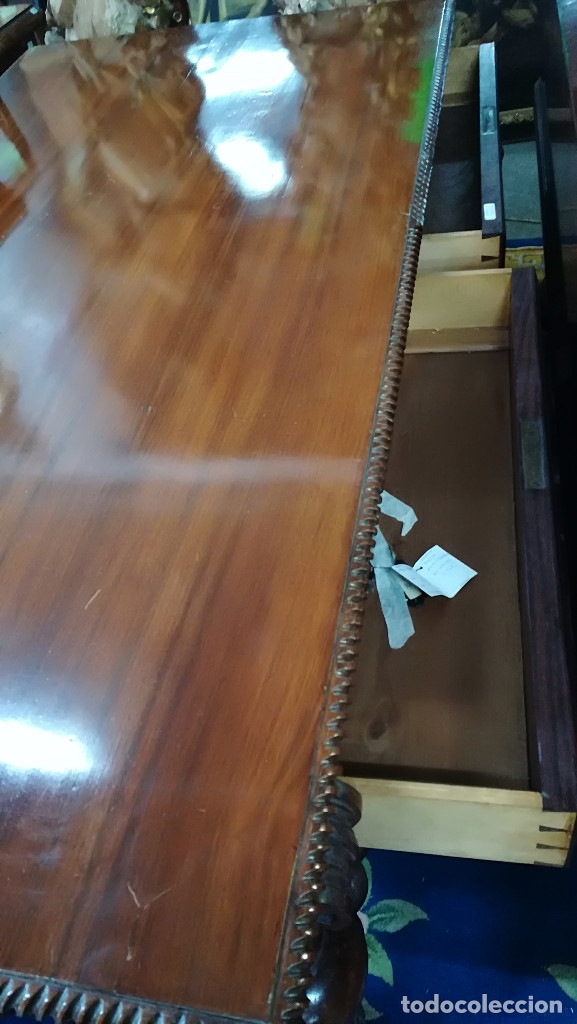 Antig&uuml;edades: MESA PORTUGUESA MADERA TALLADA - Foto 4