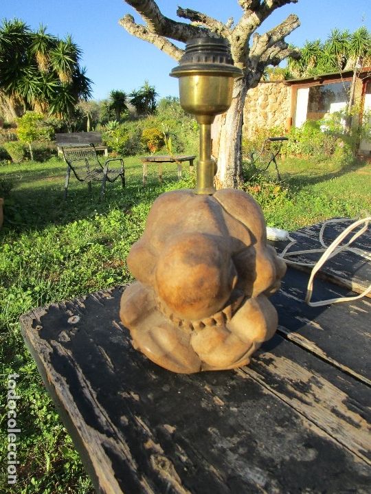 Antig&uuml;edades: lampara madera budha - Foto 8