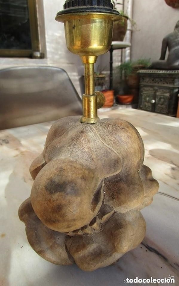 Antig&uuml;edades: lampara madera budha - Foto 2