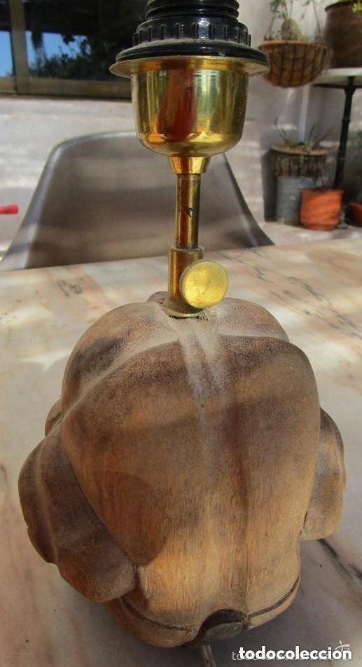 Antig&uuml;edades: lampara madera budha - Foto 3