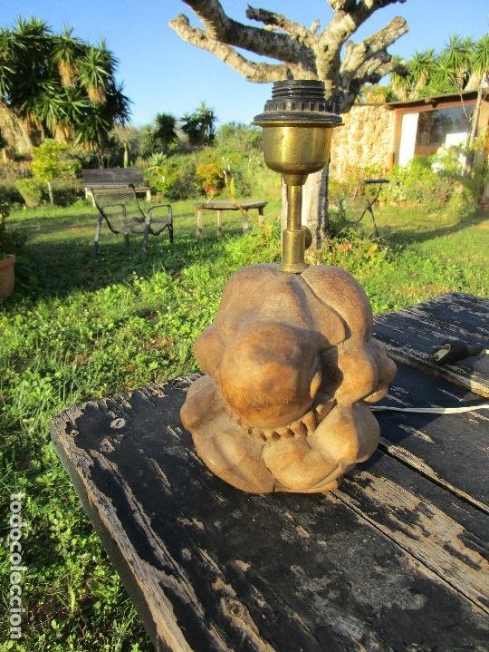 Antig&uuml;edades: lampara madera budha - Foto 6